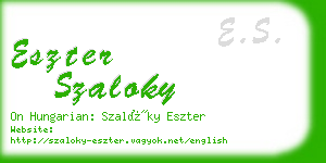 eszter szaloky business card